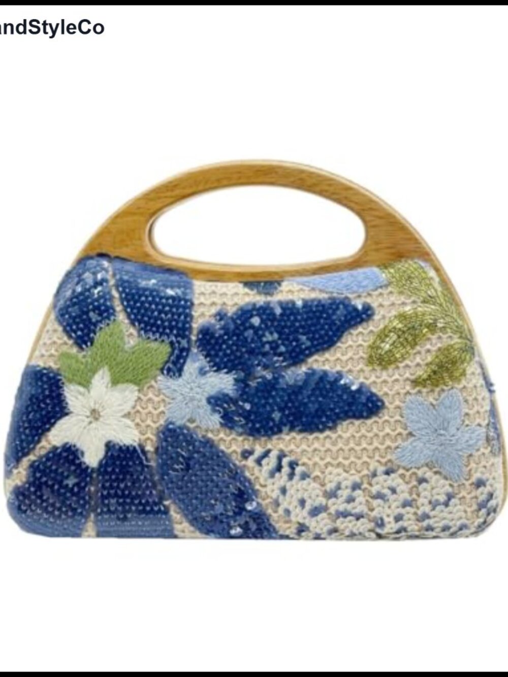 Straw Clutch Handbag Woven Crossbody Evening Bag Sequin Flower